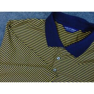 Polo Golf Ralph Lauren Shirt XL Yellow Blue Stripe‎ Polo
